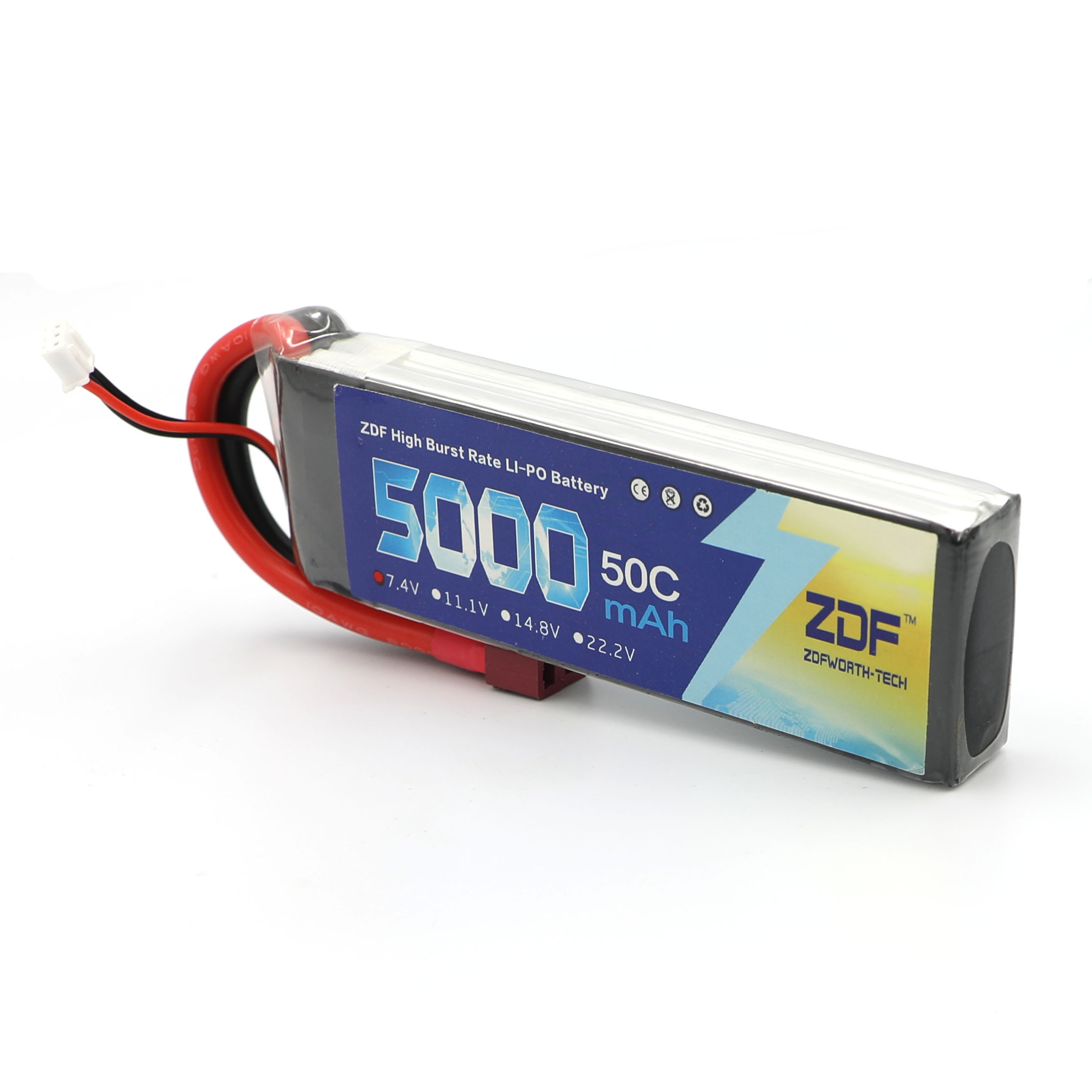 ZDF RC Lipo batería 7,4 V 5000 - Rc Hobby Jet reseña y precio