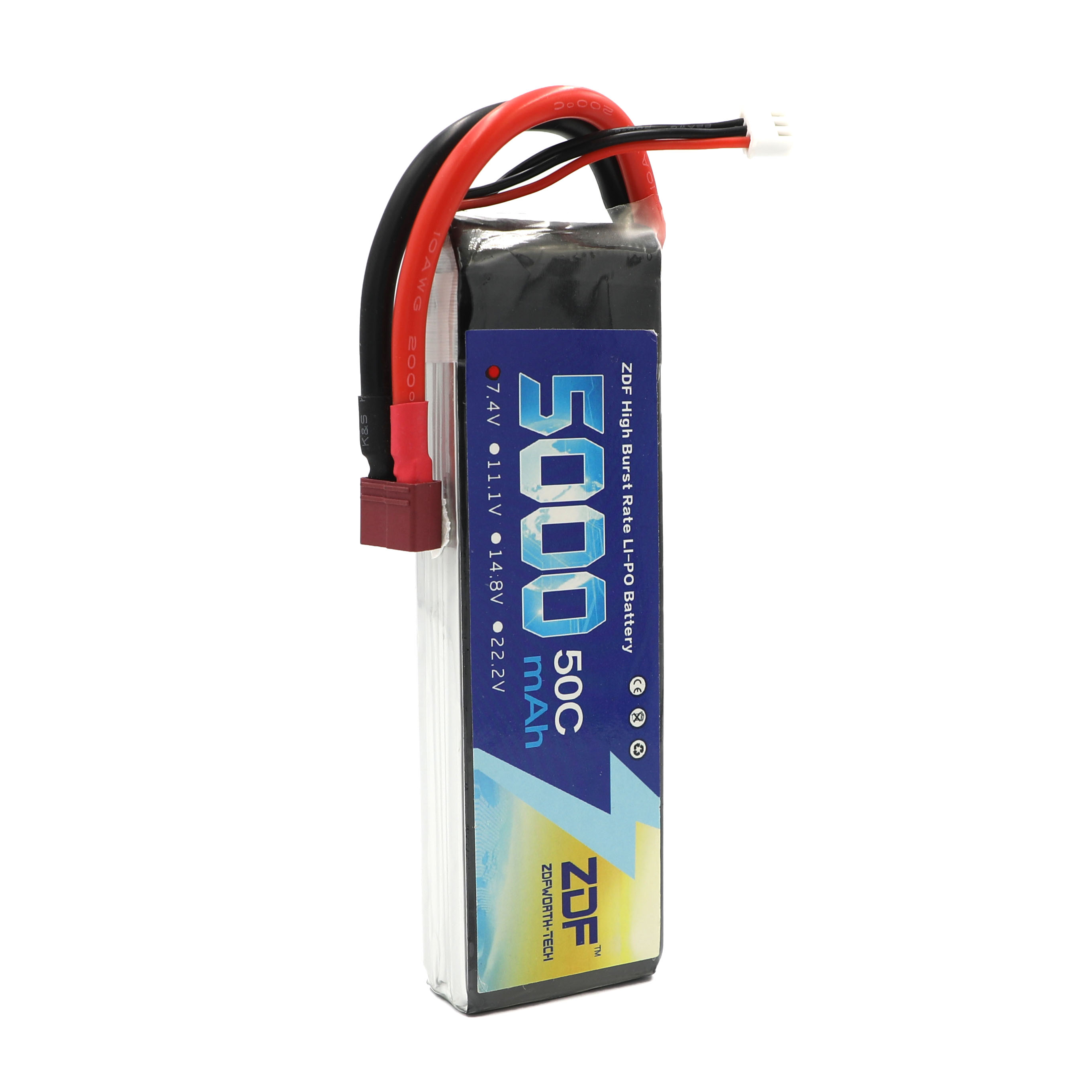ZDF RC Lipo batería 7,4 V 5000 - Rc Hobby Jet reseña y precio